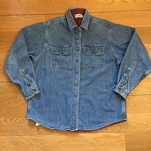 LL Bean lined denim button down shirt in medium